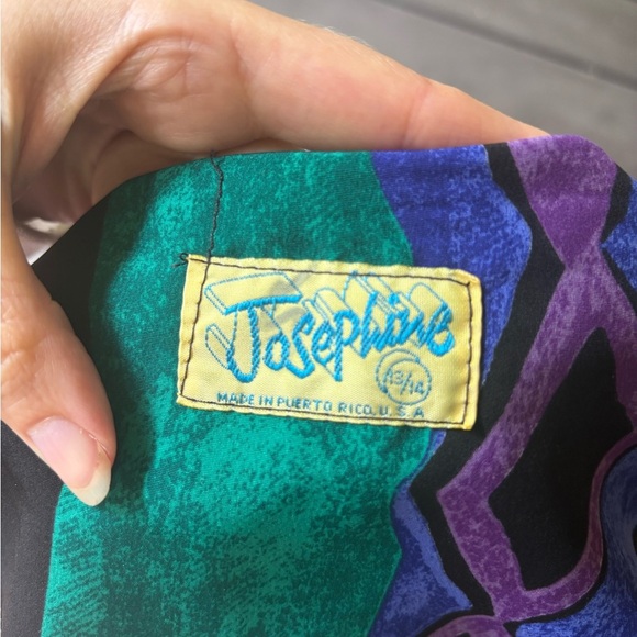 VTG Josephine Purple and Green Patterned Mini Tunic Dress. Size M. - Picture 5 of 8